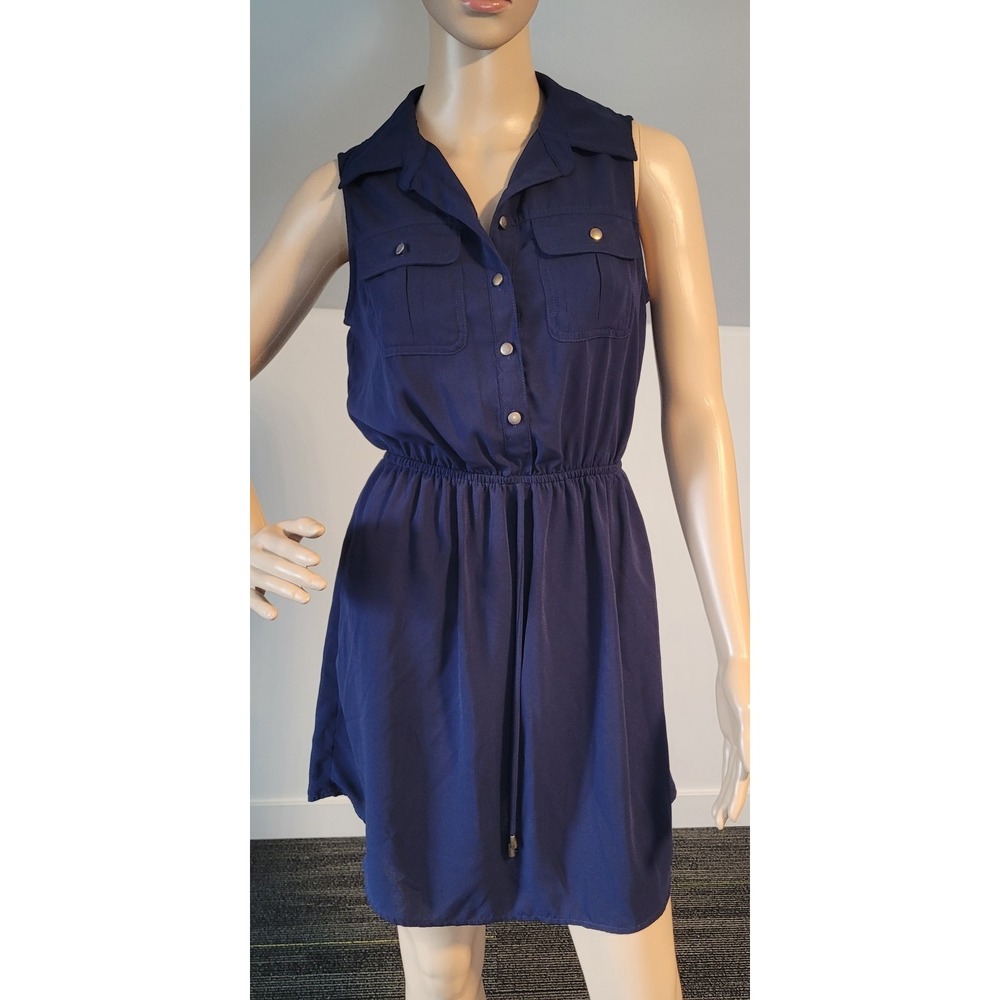 Bebop S Navy Blue Summer Dress Style# ZGKQ-4433-K2, 100% Polyester - Picture 2 of 12